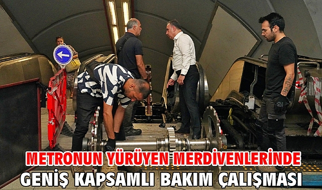Metronun yürüyen merdivenlerinde geniş kapsamlı bakım çalışması