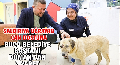 Saldırıya uğrayan can dostuna Buca Belediye Başkanı Duman'dan ziyaret