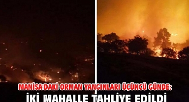 Manisa'daki orman yangınları üçüncü günde: İki mahalle tahliye edildi