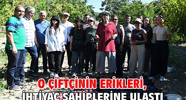 O çiftçinin erikleri, ihtiyaç sahiplerine ulaştı