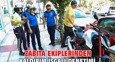 Zabıta ekiplerinden kaldırım işgali denetimi