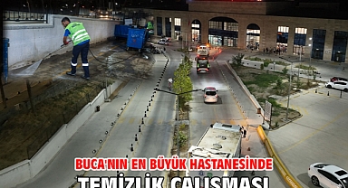 Buca'nın en büyük hastanesinde temizlik çalışması