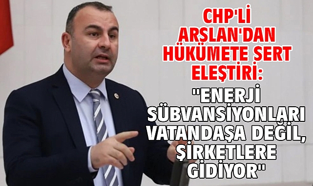CHP'li Arslan'dan Hükümete Sert Eleştiri: