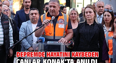 Depremde hayatını kaybeden canlar Konak’ta anıldı