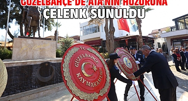 Güzelbahçe'de Ata'nın Huzuruna Çelenk Sunuldu
