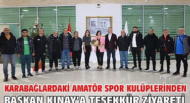 Karabağlardaki amatör spor kulüplerinden Başkan Kınay’a teşekkür ziyareti