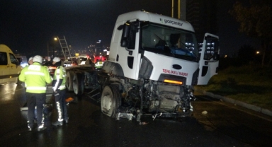 Bariyeri aşıp karşı şeride geçen tanker, taksiye çarptı: 1 yaralı
