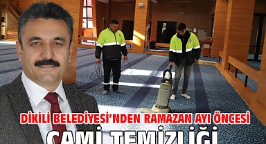 Dikili Belediyesi'nden Ramazan Ayı Öncesi Cami Temizliği