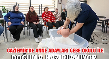 Gaziemir’de anne adayları Gebe Okulu ile doğuma hazırlanıyor