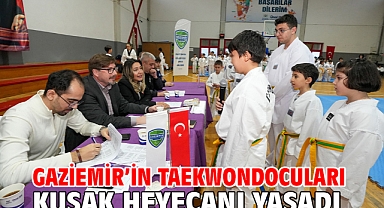 Gaziemir'in taekwondocuları kuşak heyecanı yaşadı
