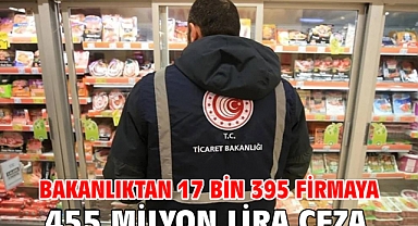 Bakanlıktan 17 bin 395 firmaya 455 milyon lira ceza