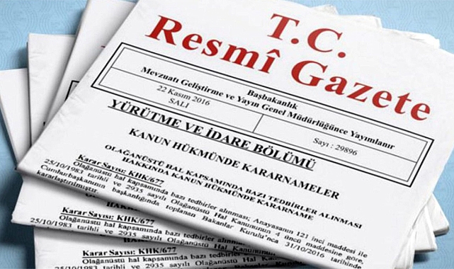 Cumhurbaşkanlığı Kararnamesi Resmi Gazete'de
