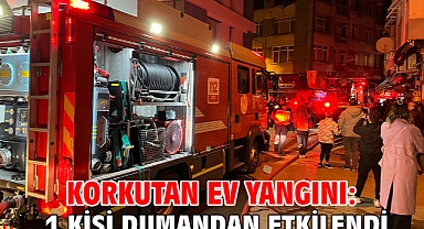 Korkutan ev yangını: 1 kişi dumandan etkilendi