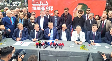 Özgür Özel, İmamoğlu için imza kampanyasını Trabzon'dan başlattı