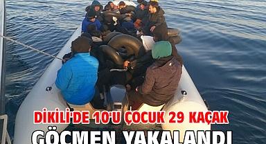Dikili'de 10'u çocuk 29 kaçak göçmen yakalandı