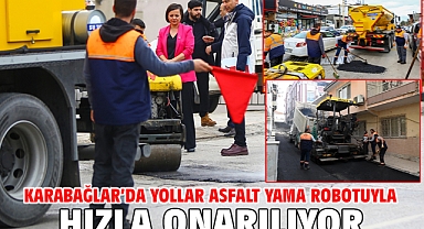 Karabağlar’da Yollar Asfalt Yama Robotuyla Hızla Onarılıyor