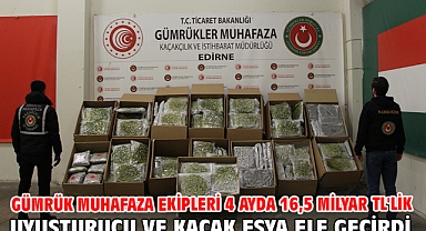 Gümrük Muhafaza ekipleri 4 ayda 16,5 milyar TL'lik uyuşturucu ve kaçak eşya ele geçirdi