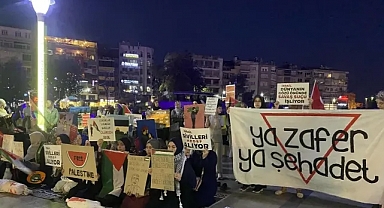Aydın'da Filistin için oturma eylemi