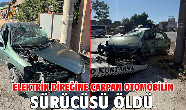 Elektrik direğine çarpan otomobilin sürücüsü öldü