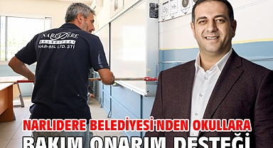 Narlıdere Belediyesi'nden Okullara Bakım Onarım Desteği