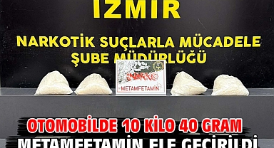 Otomobilde 10 kilo 40 gram metamfetamin ele geçirildi