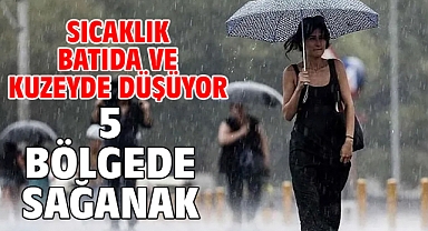 Sıcaklık batıda ve kuzeyde düşüyor 5 bölgede sağanak