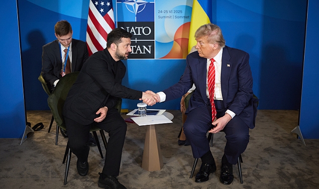 Ukrayna Devlet Başkanı Zelenskiy ile ABD Başkanı Trump, Lahey’de görüştü