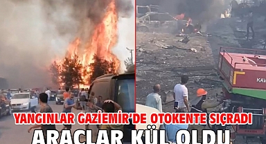 Yangınlar Gaziemir’de Otokente sıçradı araçlar kül oldu