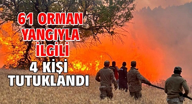 61 orman yangıyla ilgili 4 kişi tutuklandı