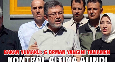 Bakan Yumaklı: 6 orman yangını tamamen kontrol altına alındı