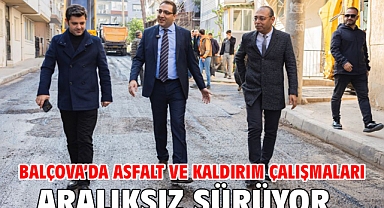 Balçova’da asfalt ve kaldırım çalışmaları aralıksız sürüyor