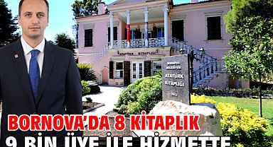Bornova'da 8 kitaplık 9 bin üye ile hizmette