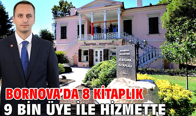 Bornova'da 8 kitaplık 9 bin üye ile hizmette