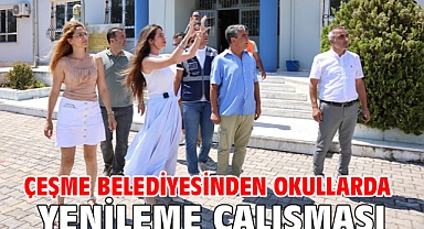 Çeşme Belediyesinden okullarda yenileme çalışması