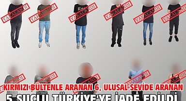 Kırmızı bültenle aranan 6, ulusal sevide aranan 5 suçlu Türkiye'ye iade edildi