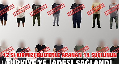 12'si kırmızı bültenle aranan 14 suçlunun Türkiye'ye iadesi sağlandı