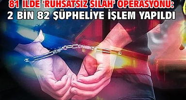81 ilde 'ruhsatsız silah' operasyonu: 2 bin 82 şüpheliye işlem yapıldı