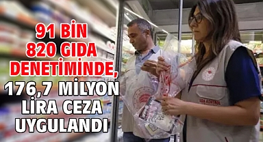 91 bin 820 gıda denetiminde, 176,7 milyon lira ceza uygulandı