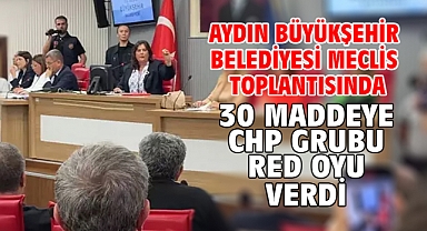Aydın Büyükşehir Belediyesi meclis toplantısında 30 maddeye CHP grubu red oyu verdi