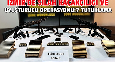 İzmir'de silah kaçakçılığı ve uyuşturucu operasyonu: 7 tutuklama