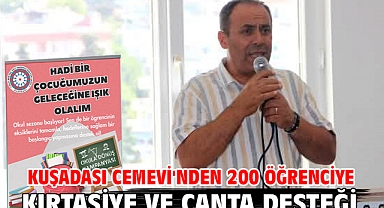 Kuşadası Cemevi'nden 200 Öğrenciye Kırtasiye ve Çanta Desteği
