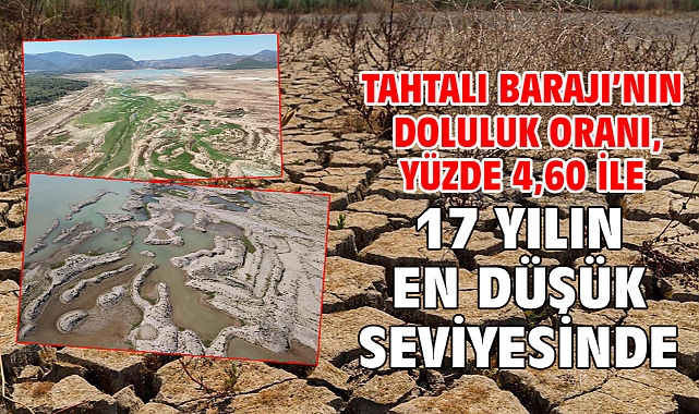 Tahtalı Barajı’nın doluluk oranı, yüzde 4,60 ile 17 yılın en düşük seviyesinde