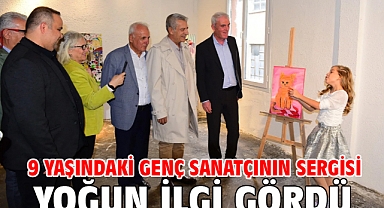 9 yaşındaki genç sanatçının sergisi yoğun ilgi gördü!