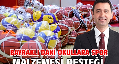 Bayraklı'daki Okullara Spor Malzemesi Desteği