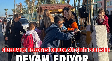 Güzelbahçe Belediyesi okulda Süt-Simit Projesine Devam Ediyor