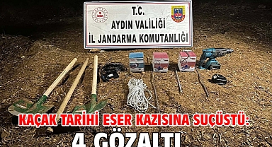 Kaçak tarihi eser kazısına suçüstü: 4 gözaltı