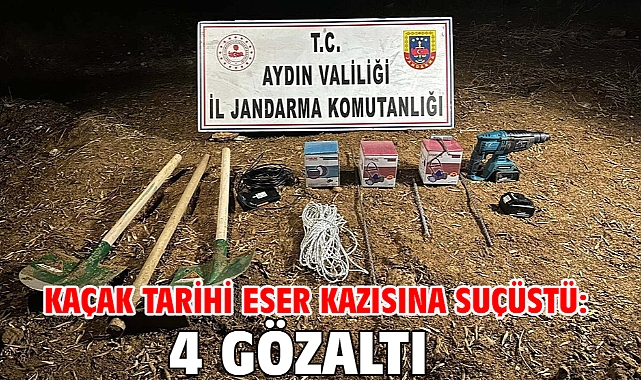 Kaçak tarihi eser kazısına suçüstü: 4 gözaltı