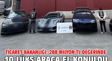 Ticaret Bakanlığı: 288 milyon TL değerinde 10 lüks araca el konuldu