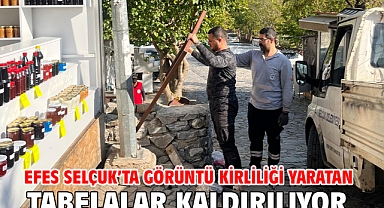 Efes Selçuk’ta Görüntü Kirliliği Yaratan Tabelalar Kaldırılıyor