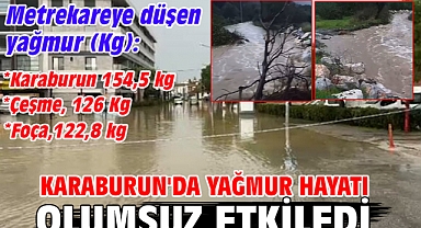 Karaburun'da yağmur hayatı olumsuz etkiledi